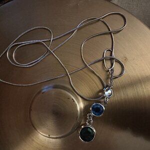 blue stone multi stone necklace snake chain